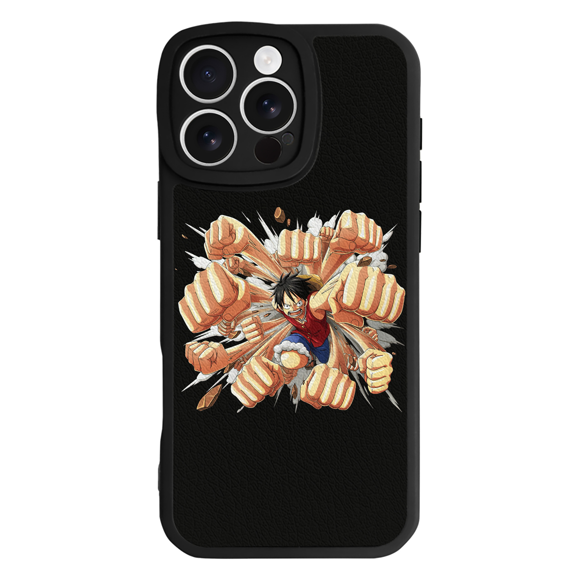 （画像用） ワンピース モンキー・D・ルフィ ONE PIECE Monkey D. Luffy 【iPhone 16シリーズ対応】シリコンスマホケース（レザー調） 材質：シリコン